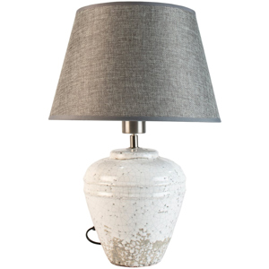 Grand Illusions Stoneware Lamp Vesta with Grey Shade